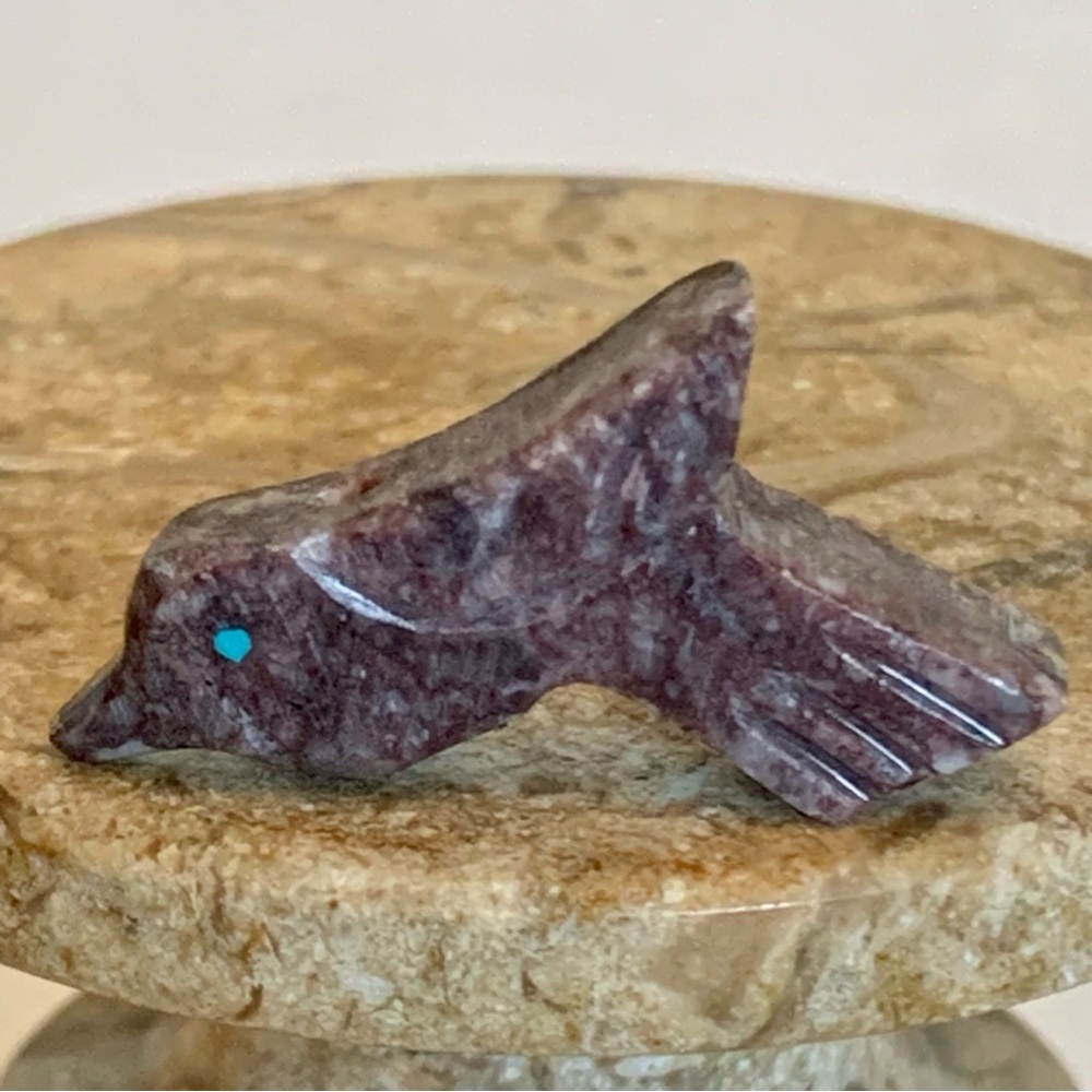 Zuni Style Bird Fetish Bead Drilled Stone Native American Mini Animal Carving 1”